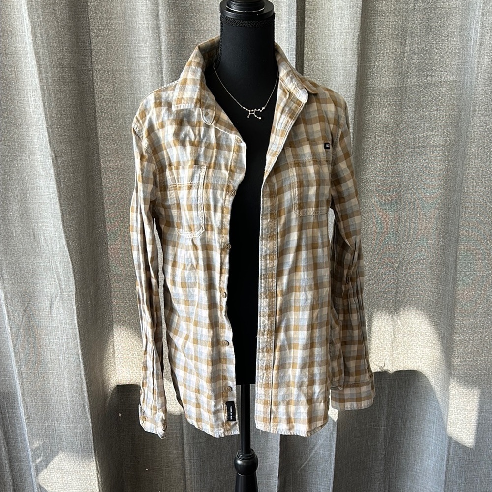 Vans Tan and White Flannel